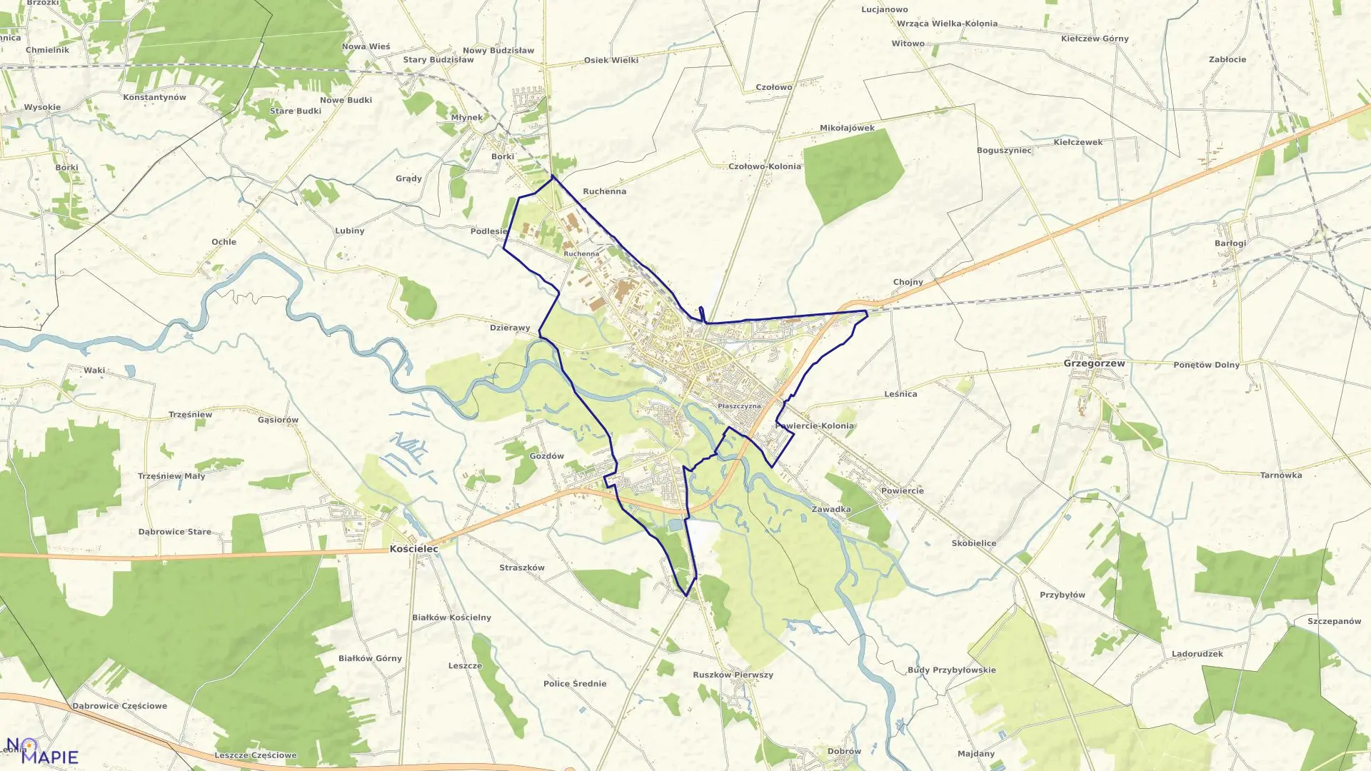 Mapa obrębu KOŁO w mieście Koło